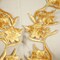 Gold Rose Embroidery Patch Pair Long Metallic Iron On Appliques 12.5 Inch